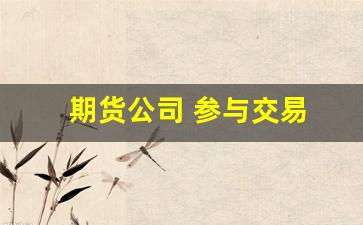 期货公司 参与交易(期货公司 参与交易流程)_https://www.qldgs.com_内盘期货_第1张